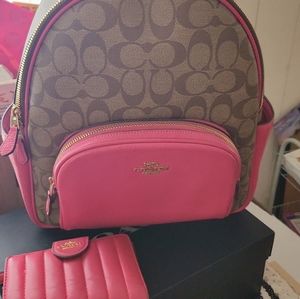 LN Coach backpack and wallet